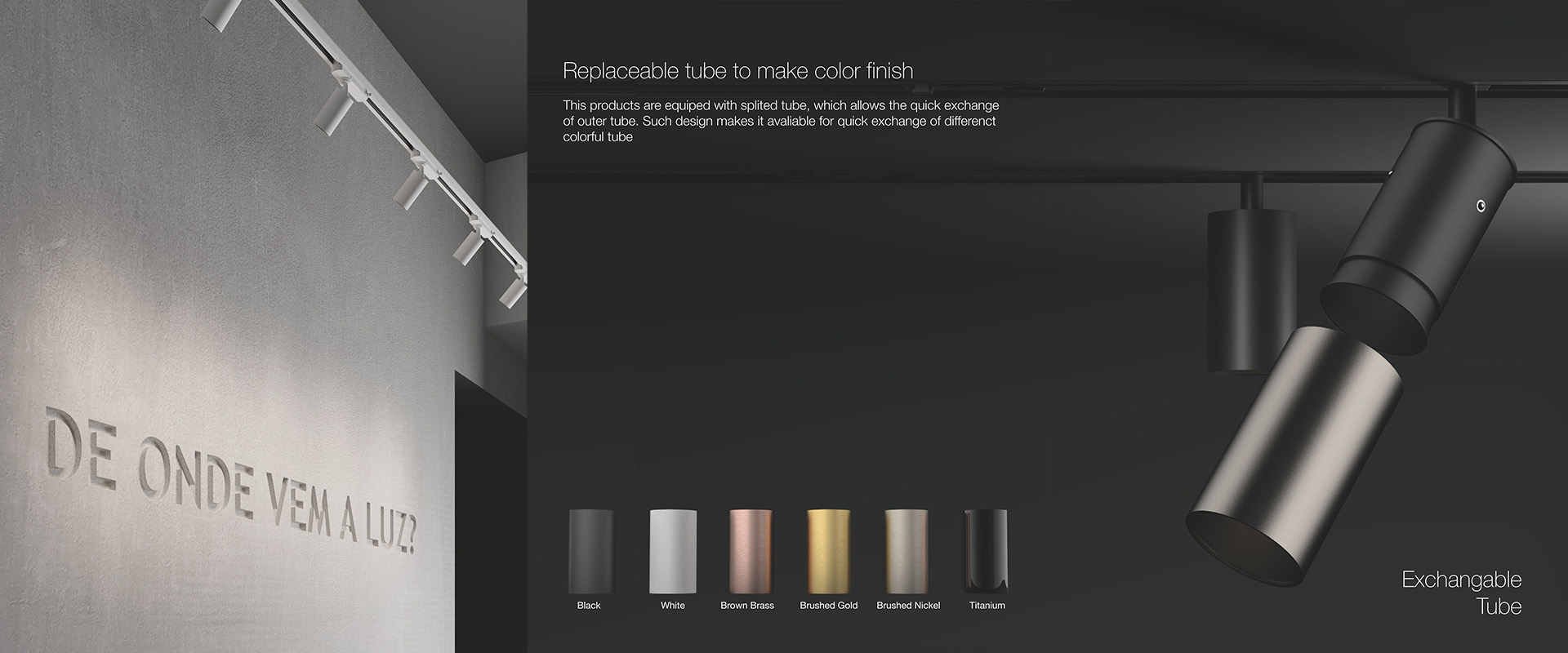 The spotlights with tube replacement